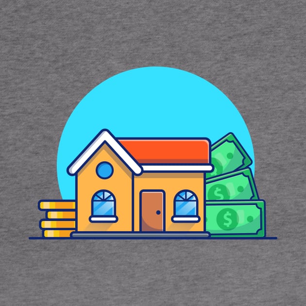 House With Gold Coin And Money Cartoon by Catalyst Labs